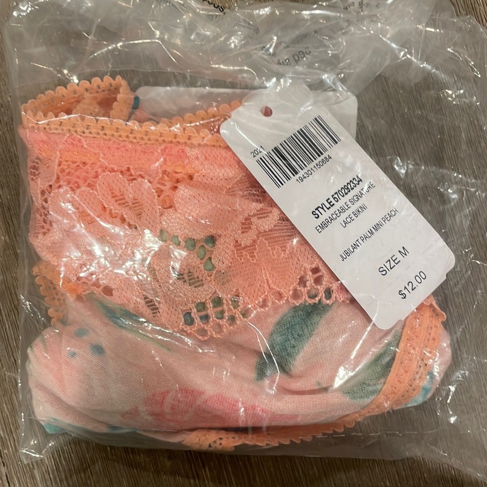 Brand new in package Soma Embraceable signature lace bikini underwear.